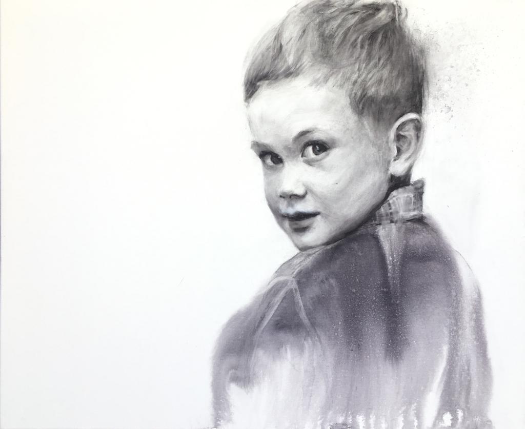 'Peter' - 50x50cm, acuarela sobre lienzo