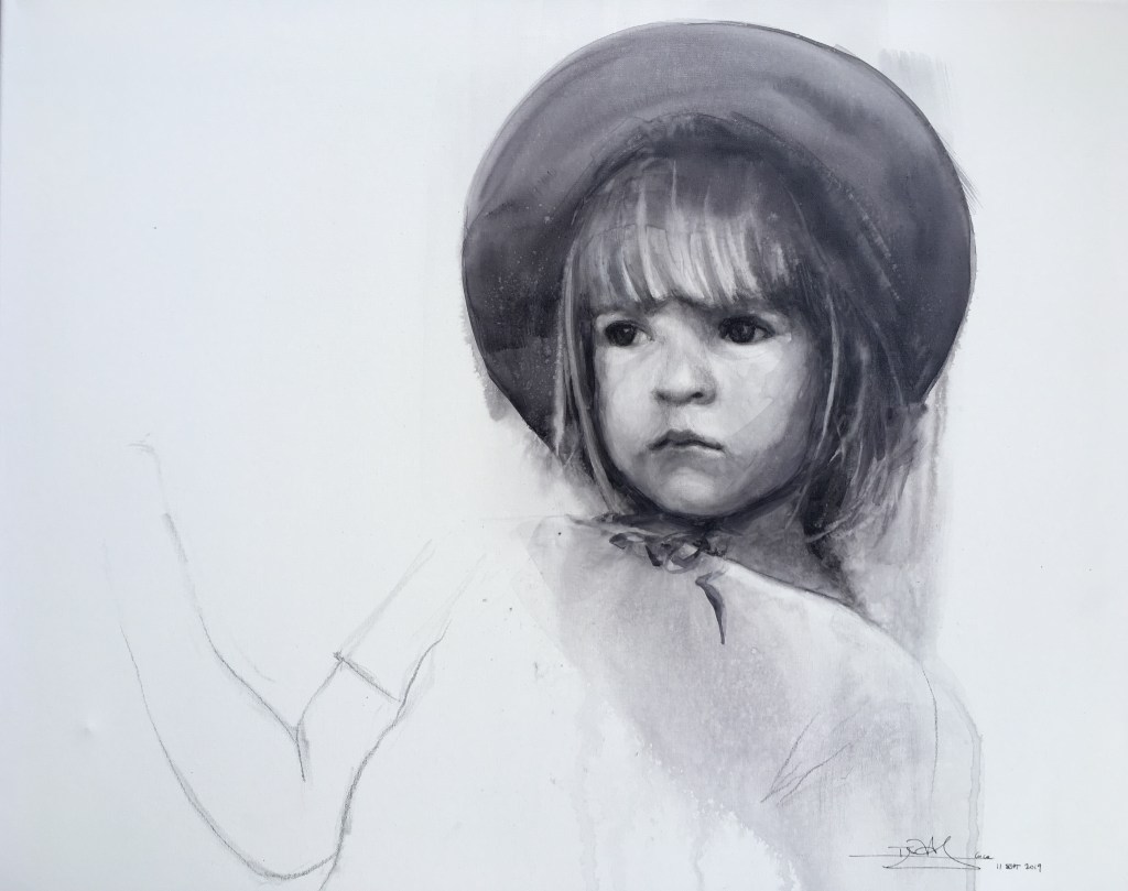 'Cuca' - acuarela sobre lienzo, 50x50cm